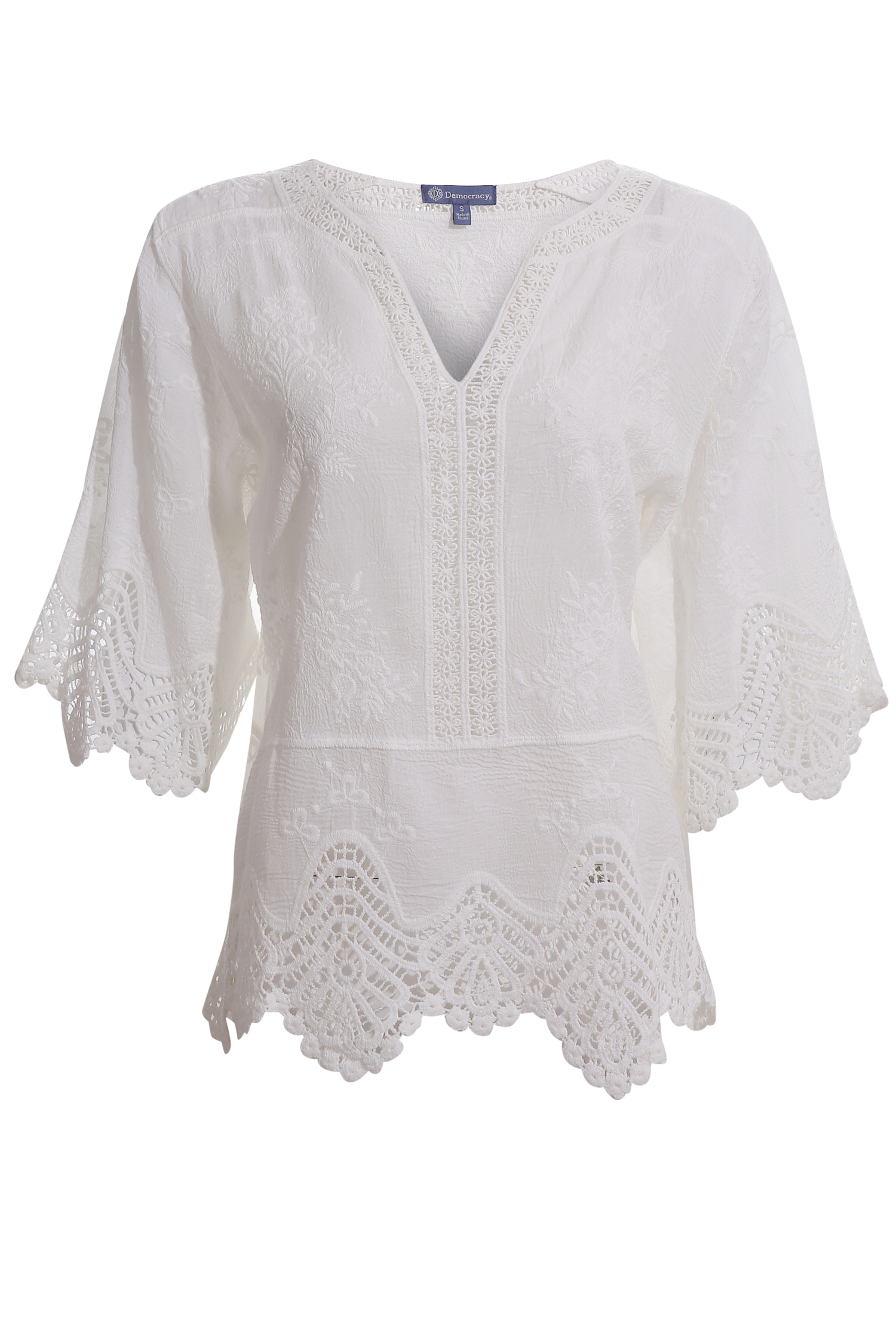 Democracy lace hot sale crochet top