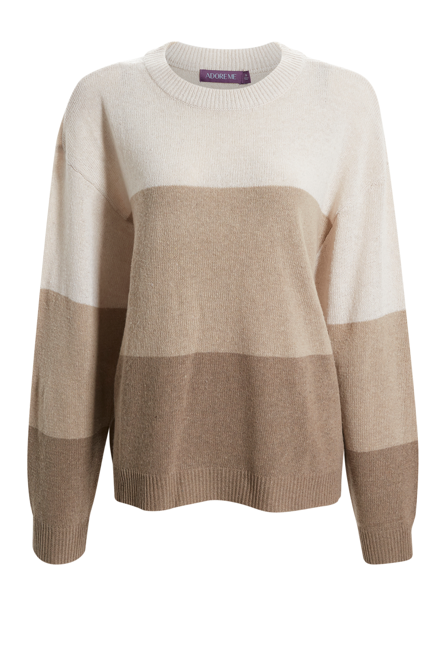 Color Block Sweater in Brown Multi S - L | DAILYLOOK