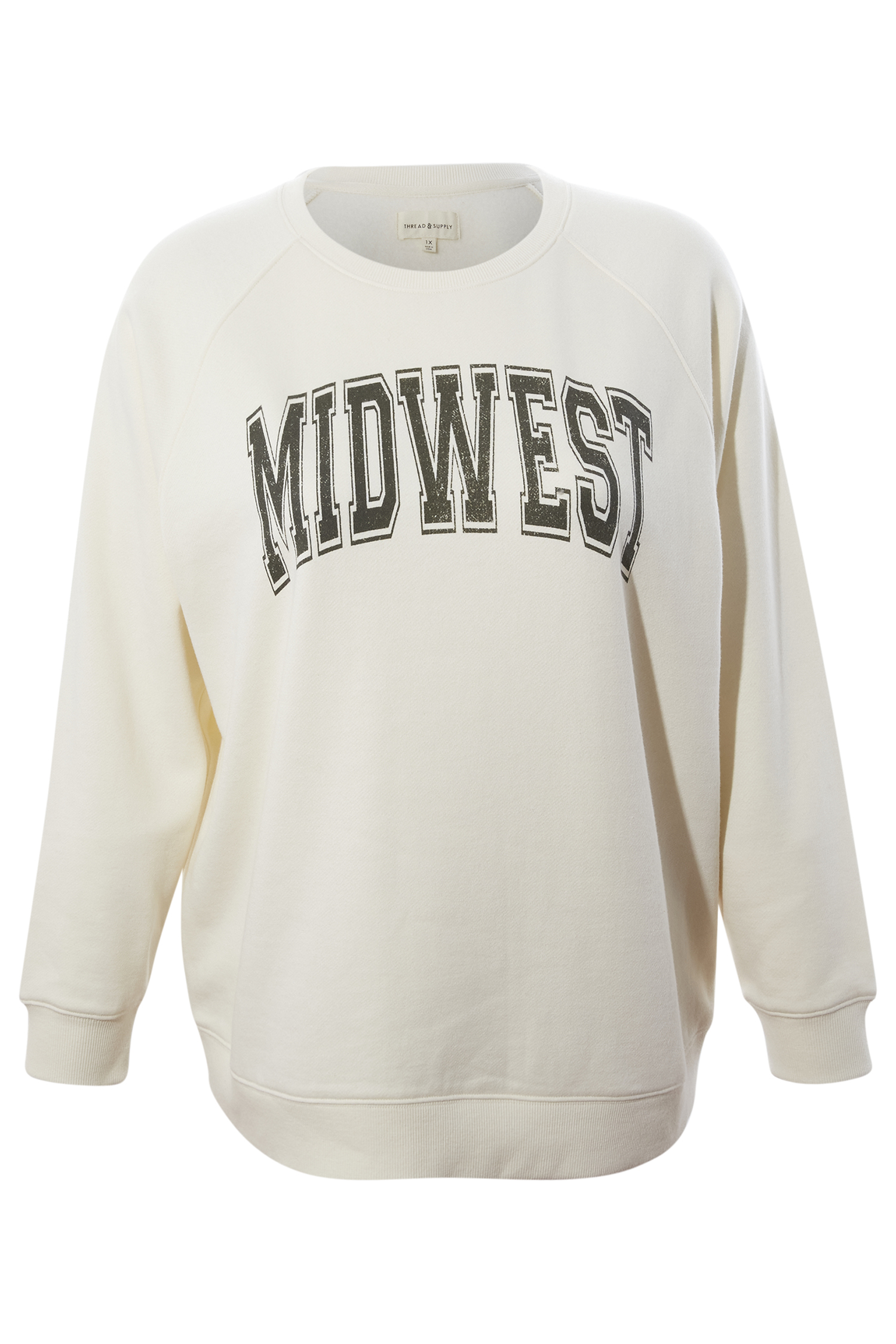 Thread & Supply Midwest Sweatshirt in Cream Multi 1X - 3X | DAILYLOOK