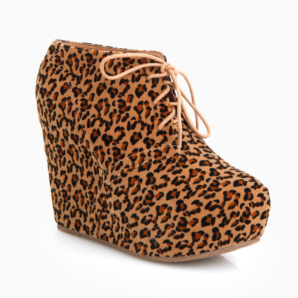 Leopard cheap wedge booties