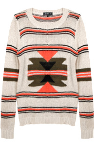 Striped Aztec Print Sweater
