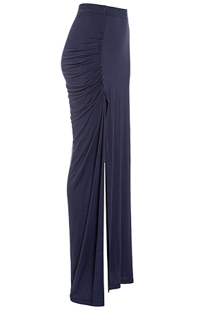 DAILYLOOK Ruched Side Slit Maxi Skirt
