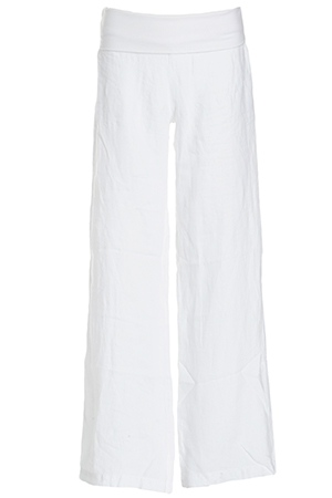 SOLOW Wide Leg Linen Pant with Foldover Waistband