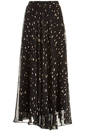 Lucy Paris Sheer Dotted Maxi Skirt