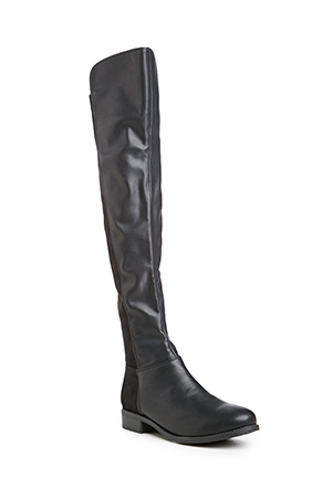 Vegan Leather Knee-High Boots