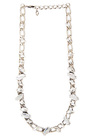 J.O.A. Crystal Jeweled Chain Necklace