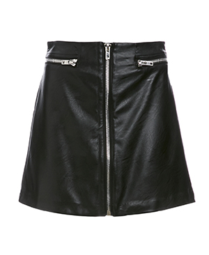 Six Crisp Days Vegan Leather Moto Zip Skirt