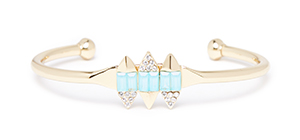 Carolyn Colby 14k Swarovski Crystals Cuff Bracelet
