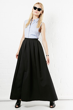 FRNCH Polka Dot Textured Jacquard Maxi Skirt