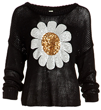 Sequined Daisy Sweater