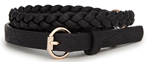 Braided Back Leatherette Belt