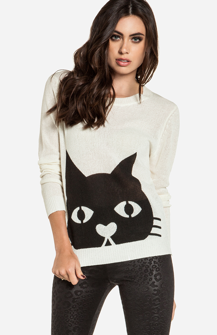 Cat print jumper sale