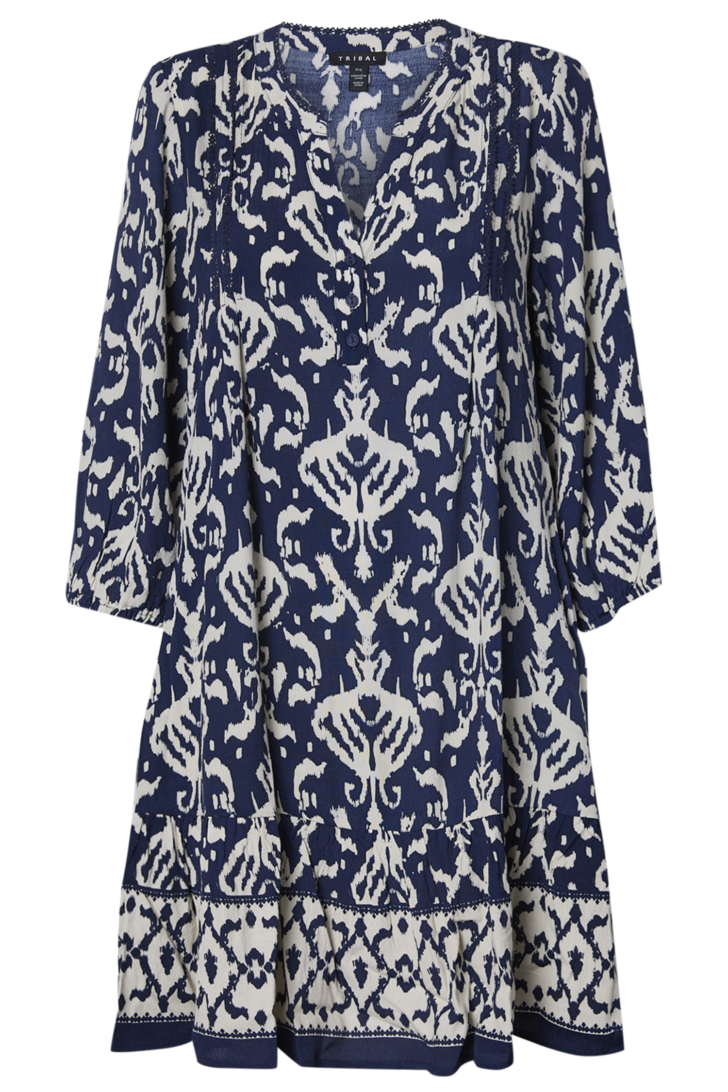Tribal Printed 3/4 Sleeve Dress