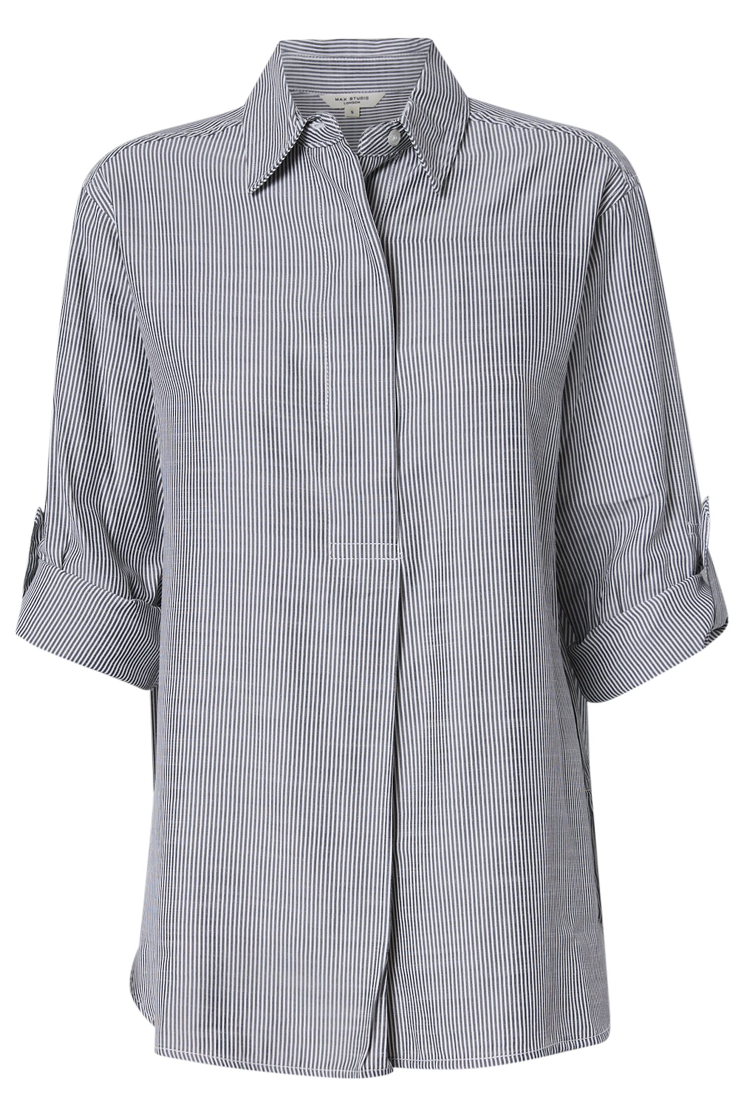 Long Sleeve Striped Collared Shirt