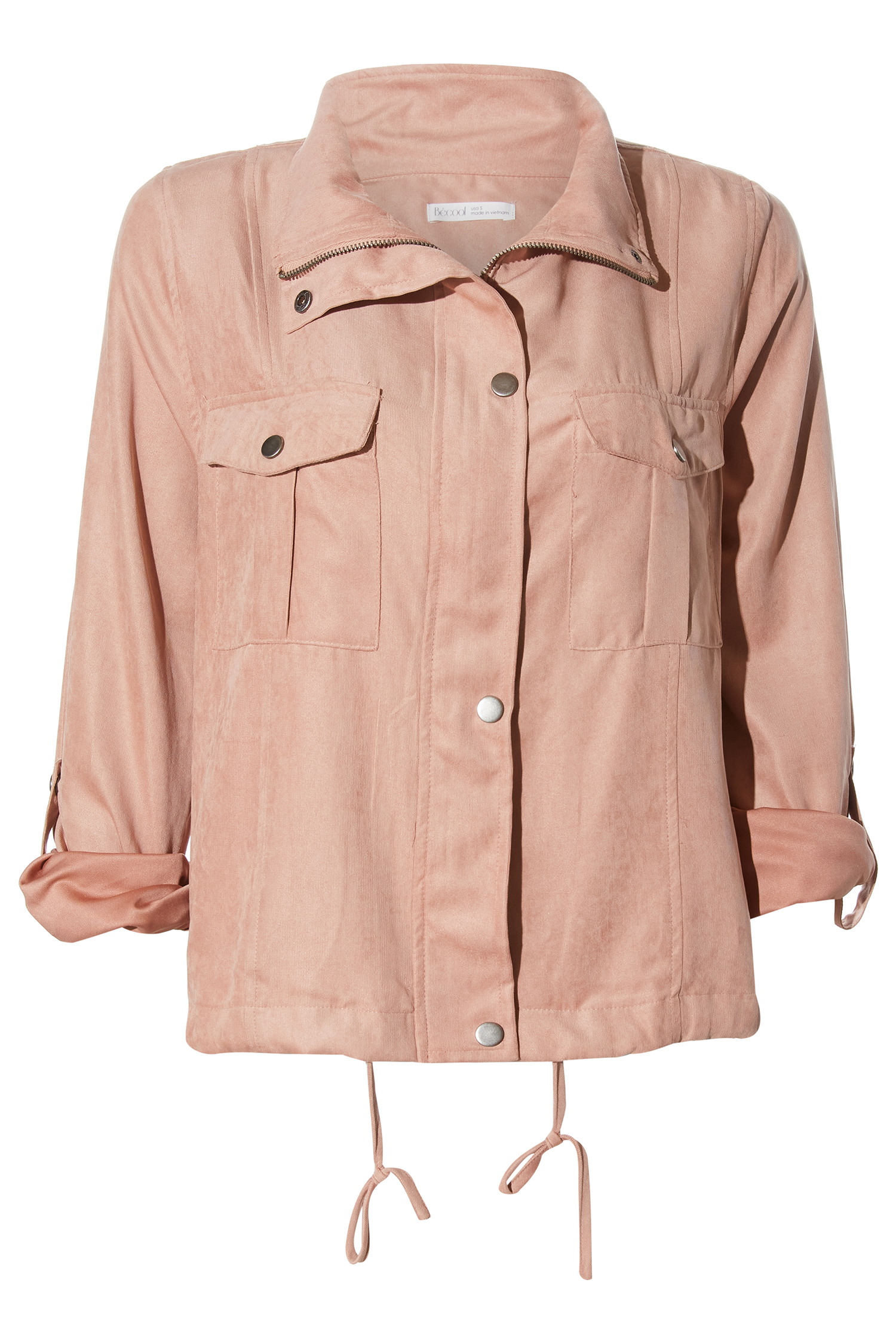 Peach Skin Crop Utility Jacket