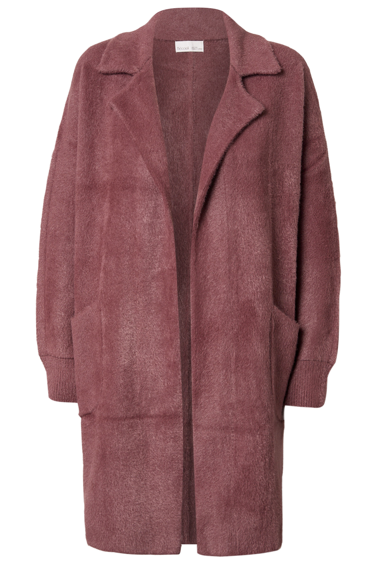 Fuzzy Notched Lapels Coatigan