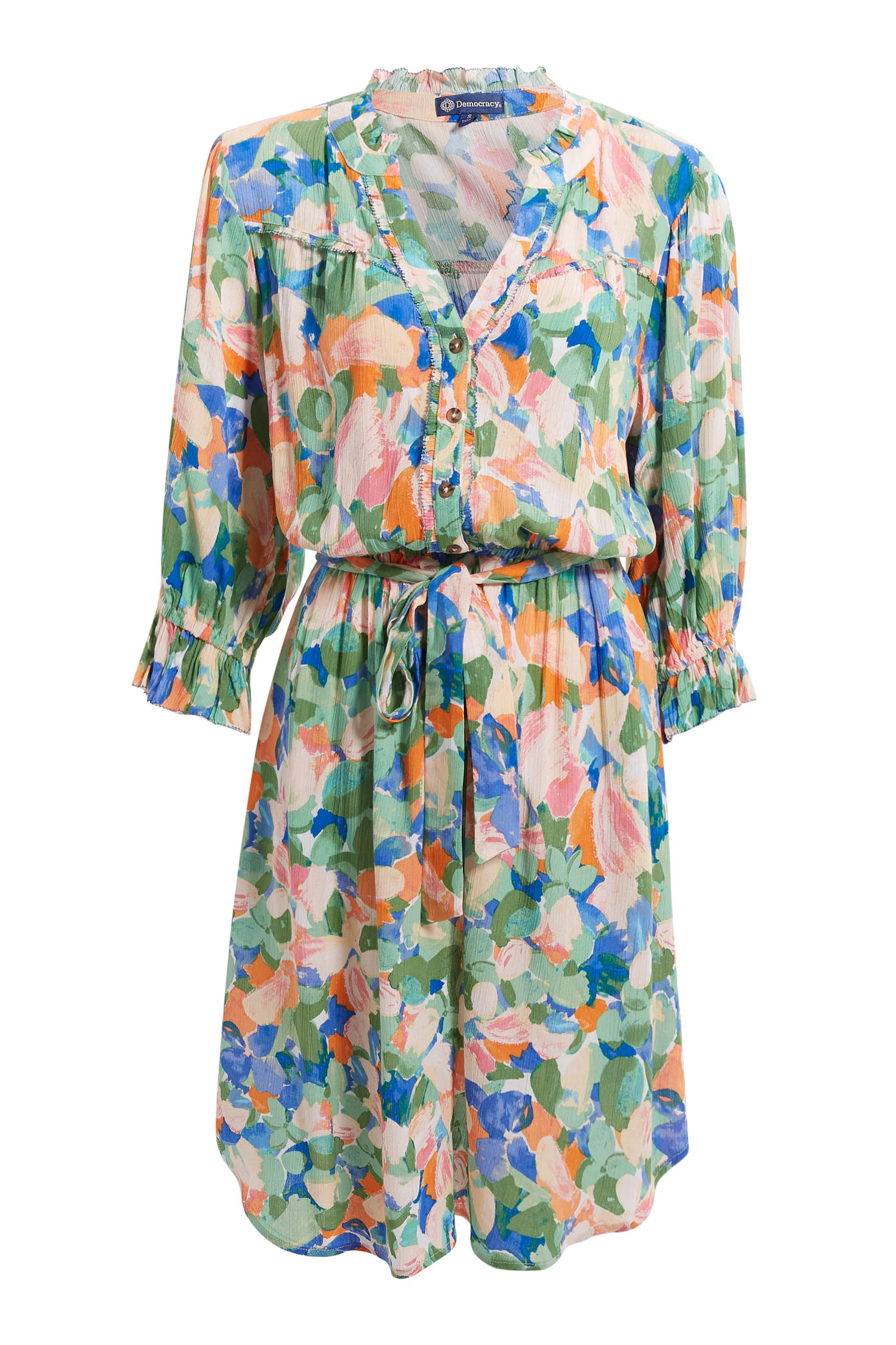 Democracy Tie Waist Floral Dress