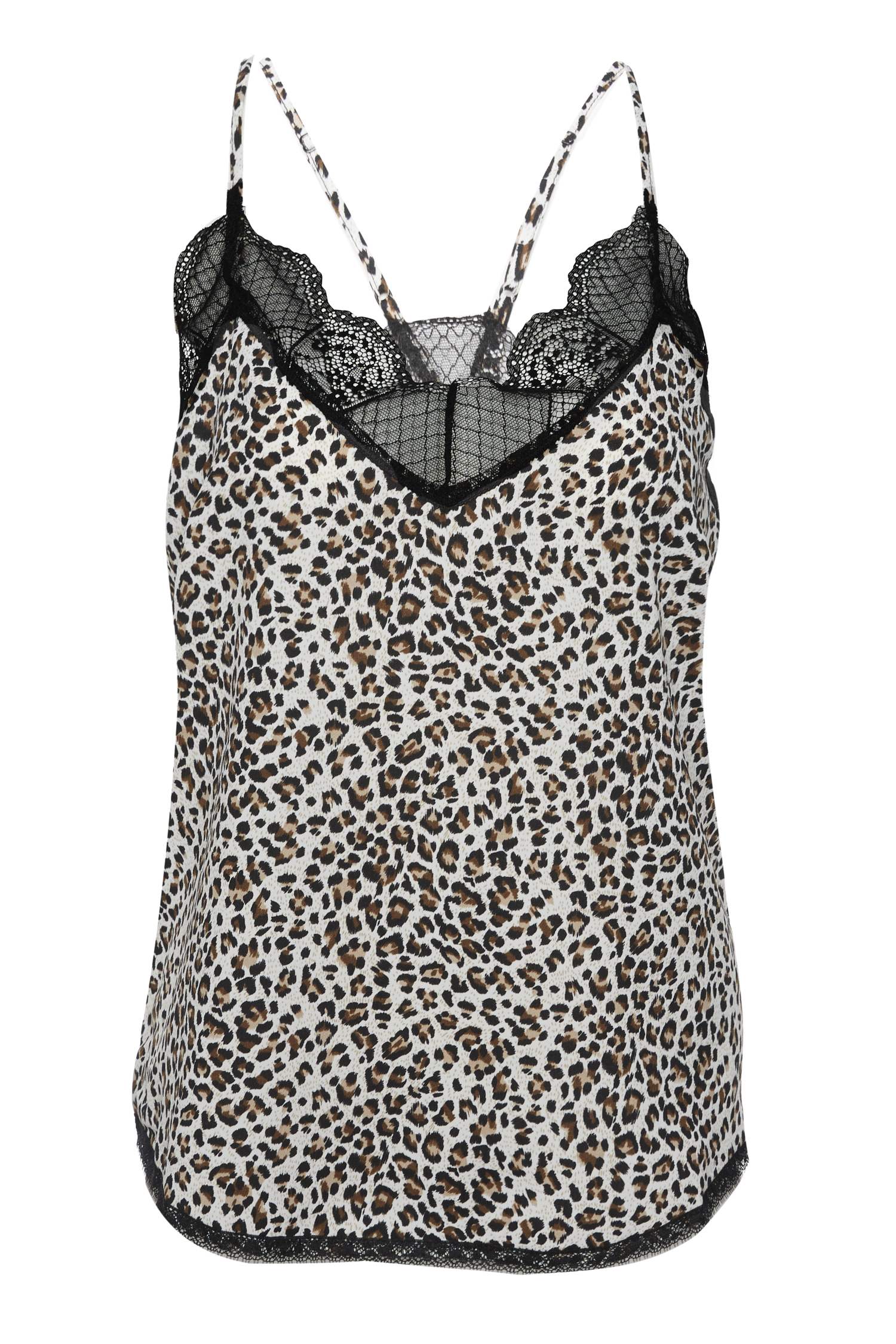 Leopard Print Lace Trim Cami