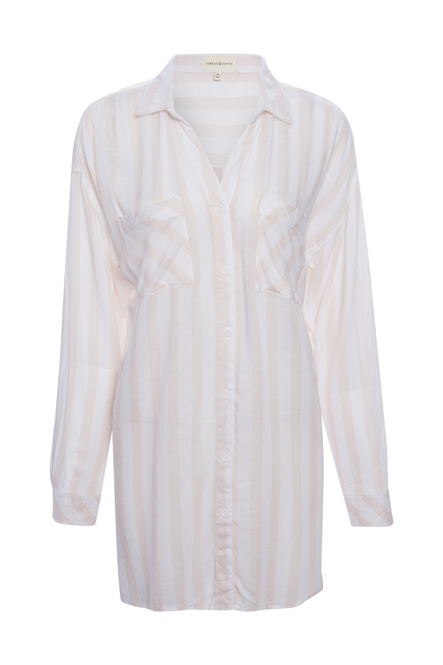 Thread & Supply Striped Tunic in White Multi S | DAILYLOOK