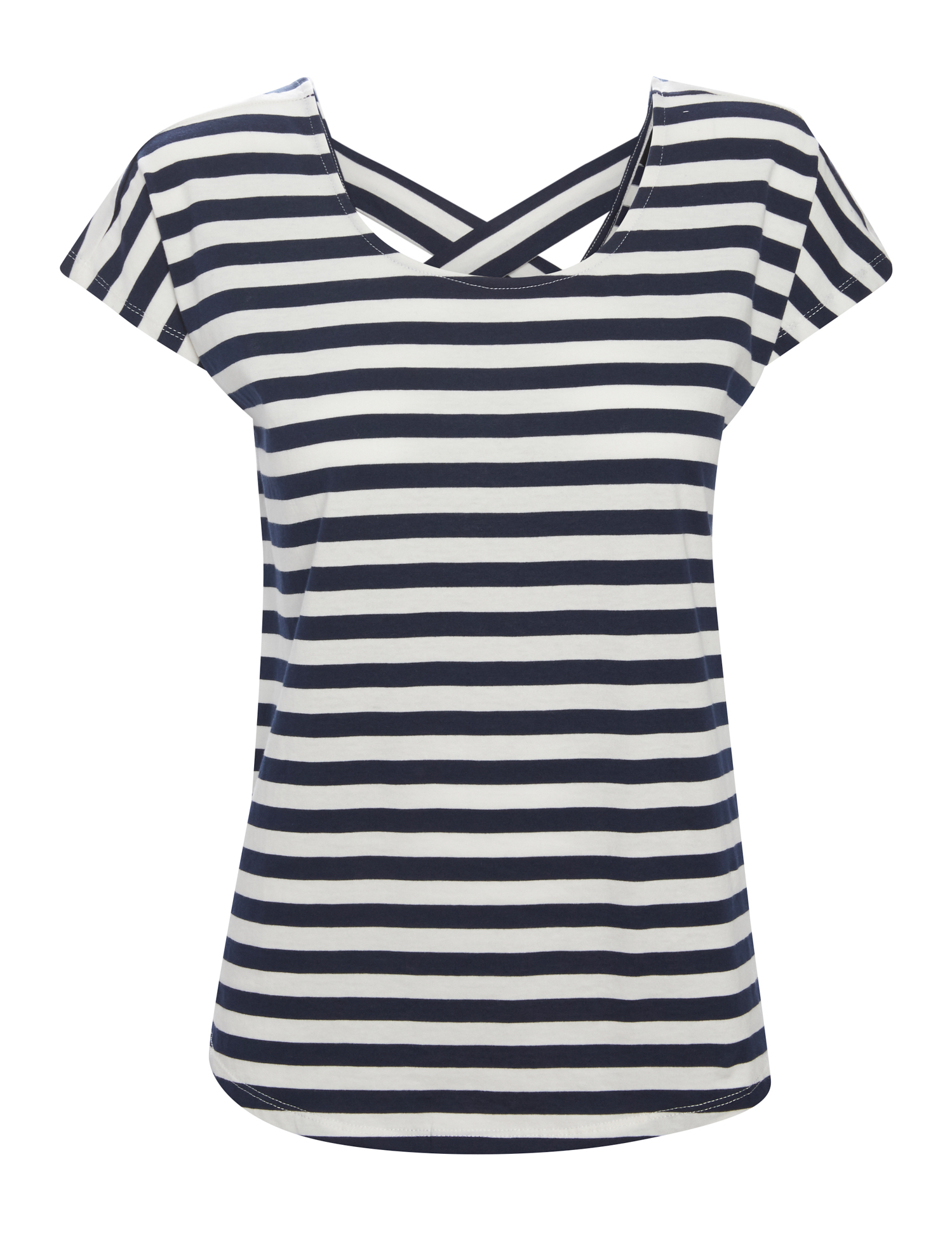 Cross Back Striped Tee