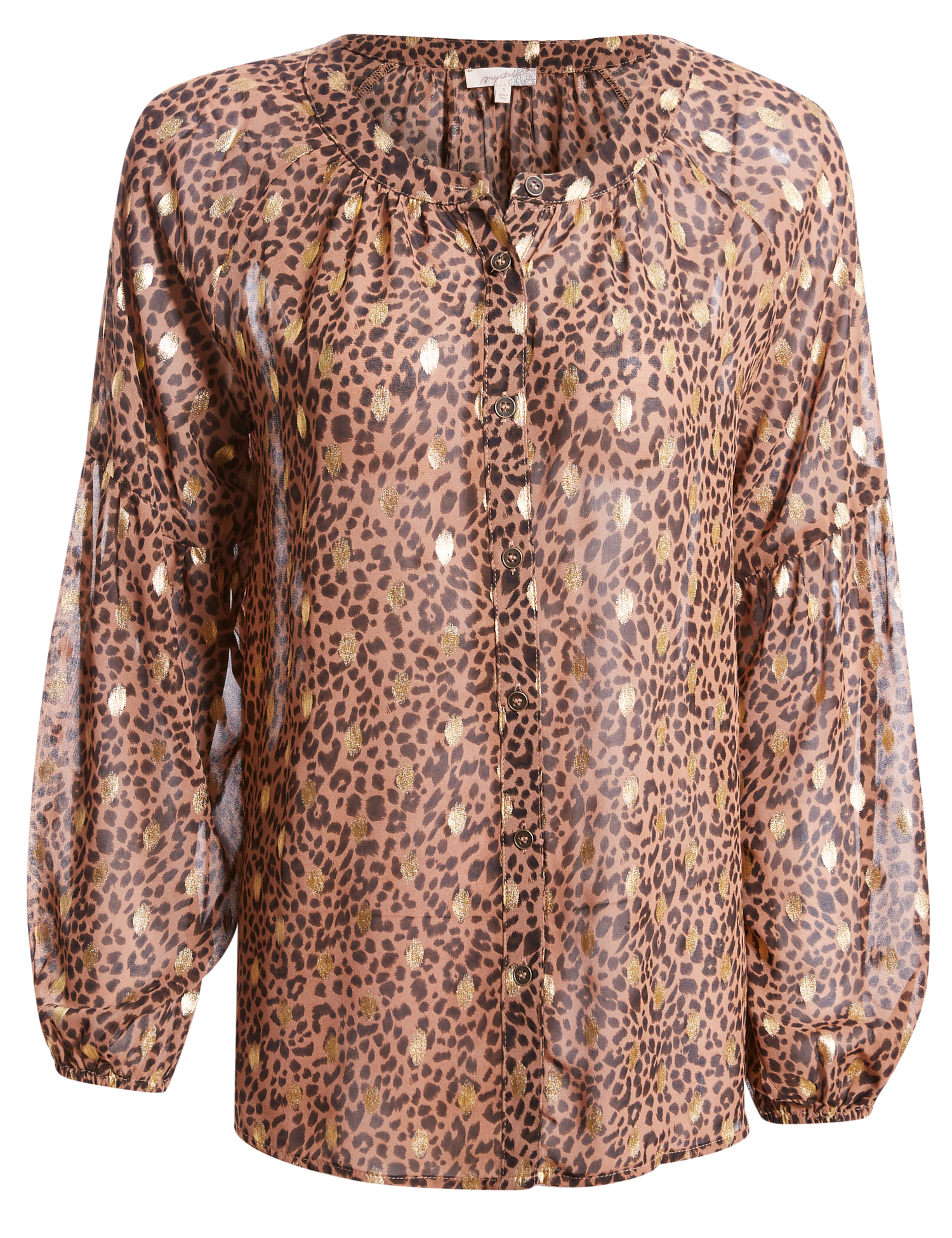 Button Front Animal Printed Top