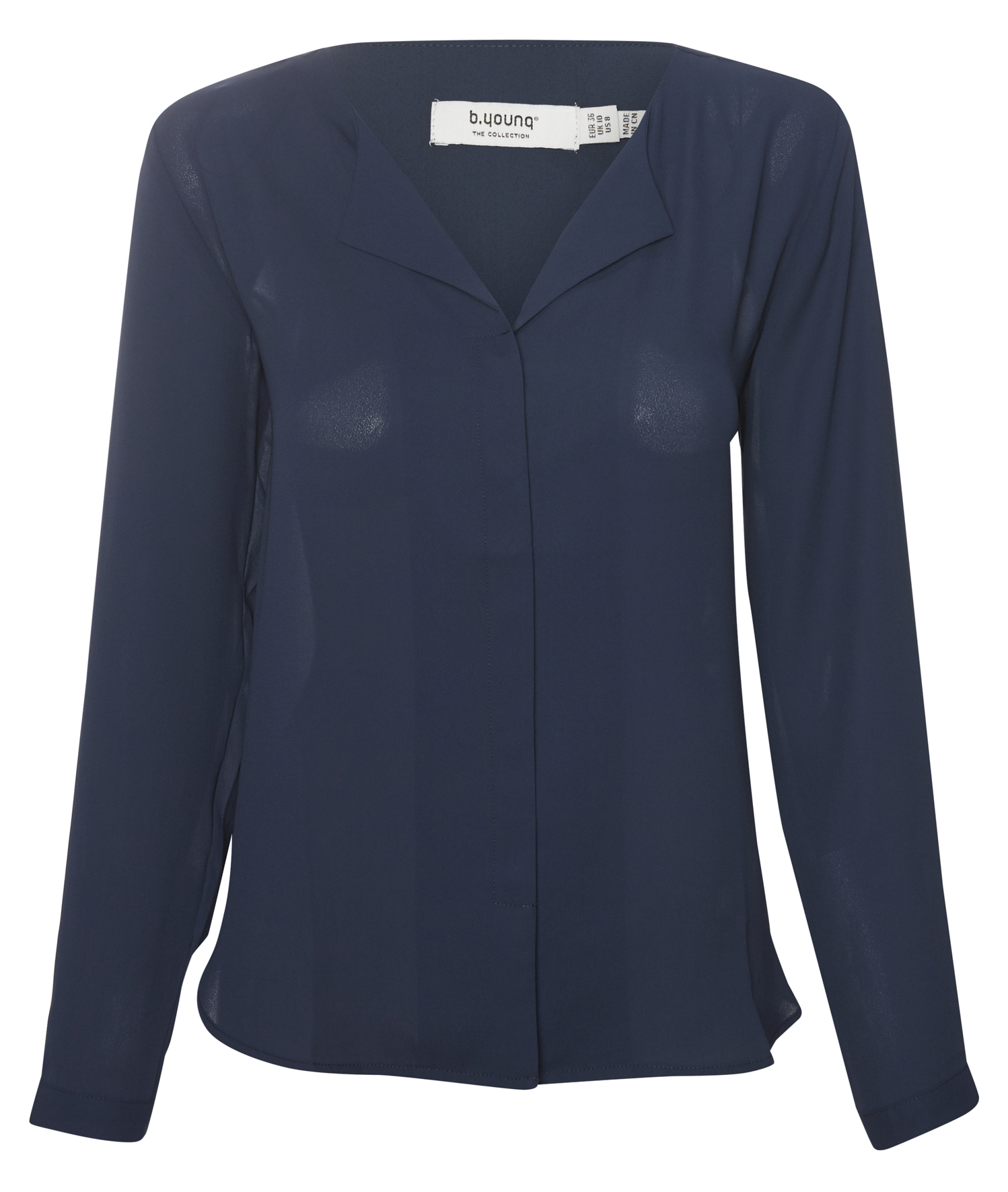 B. Young Long Sleeve Split Neck Blouse