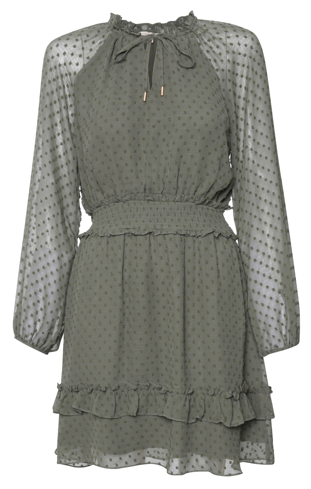 Skies are Blue Swiss Dot Ruffle Mini Dress