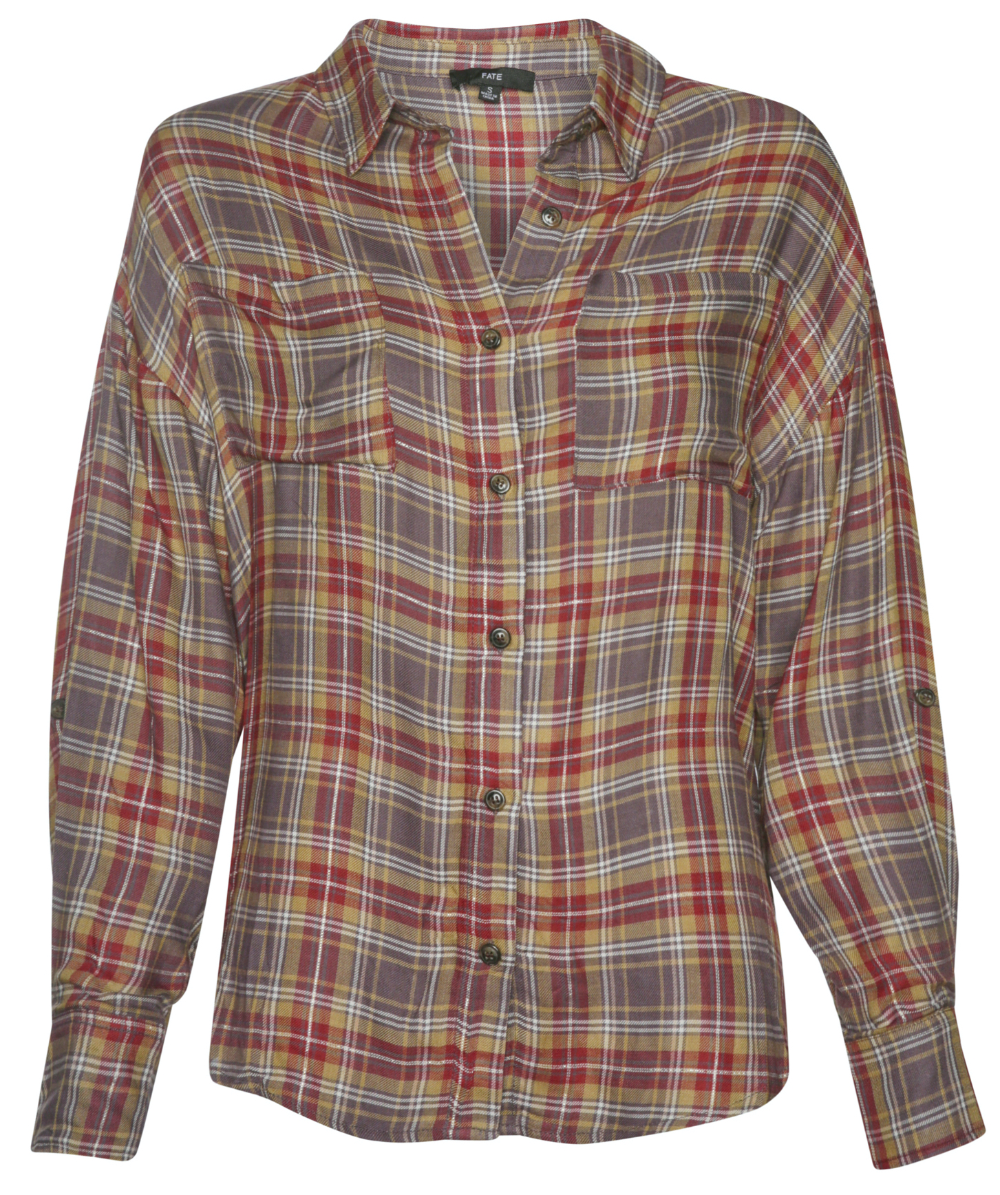 Lurex Mixed Plaid Shirt