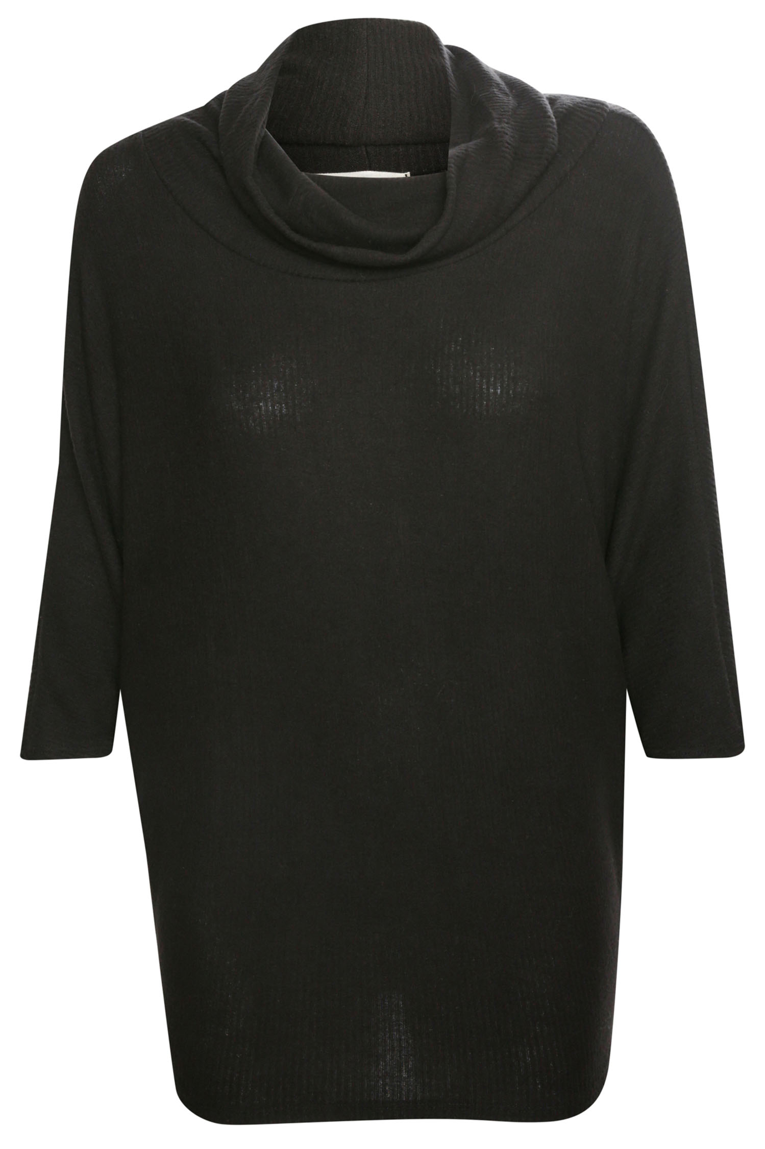 Cowl Neck 3/4 Sleeve Brushed Top