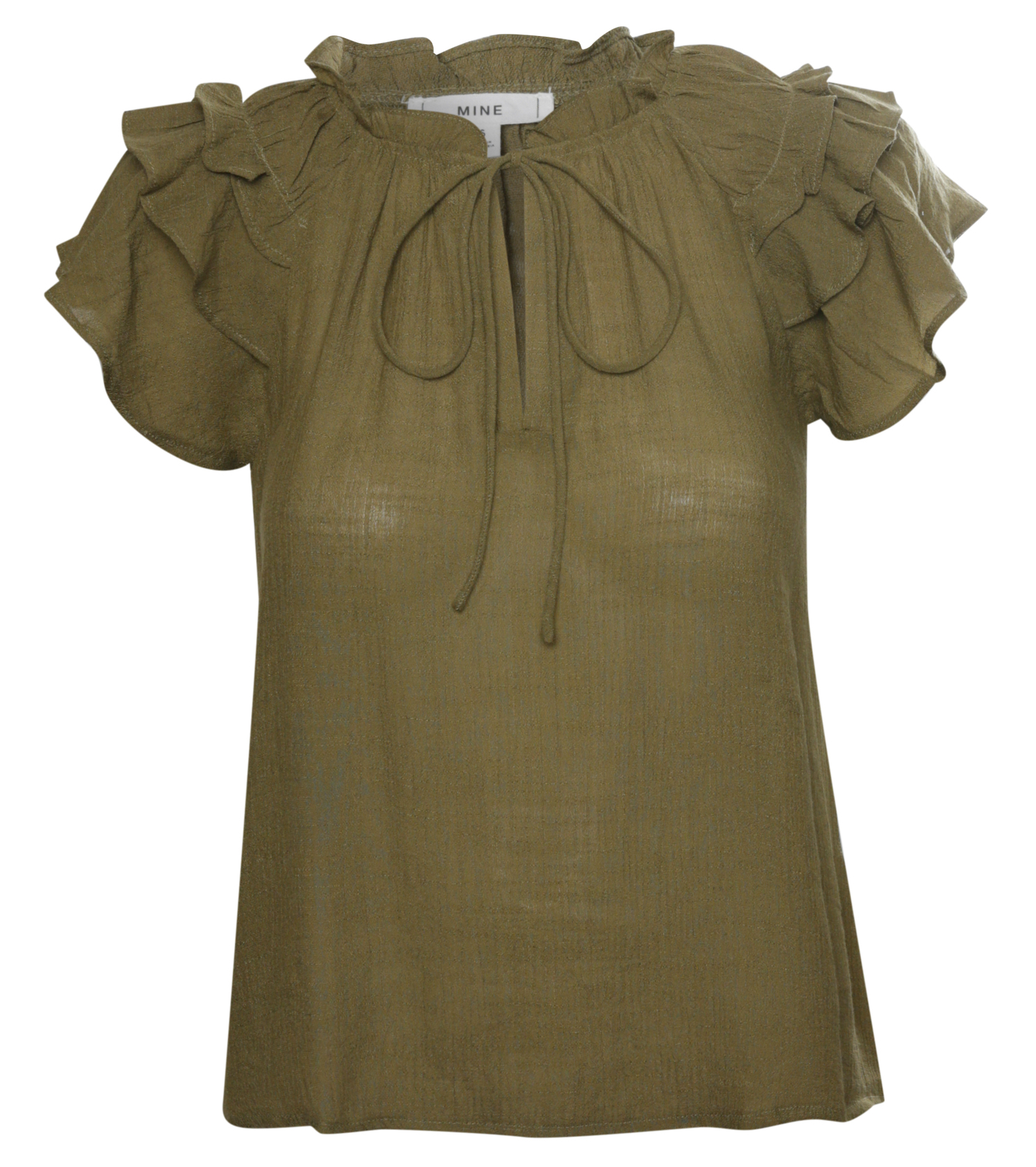 Ruffled Neckline Top