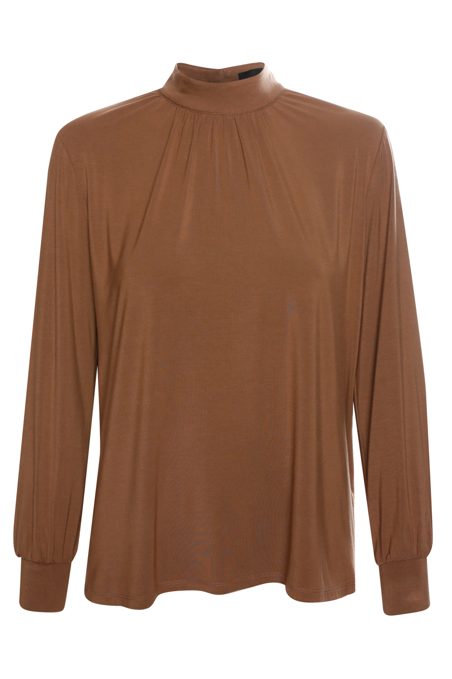 Shirring Mock Neck Top