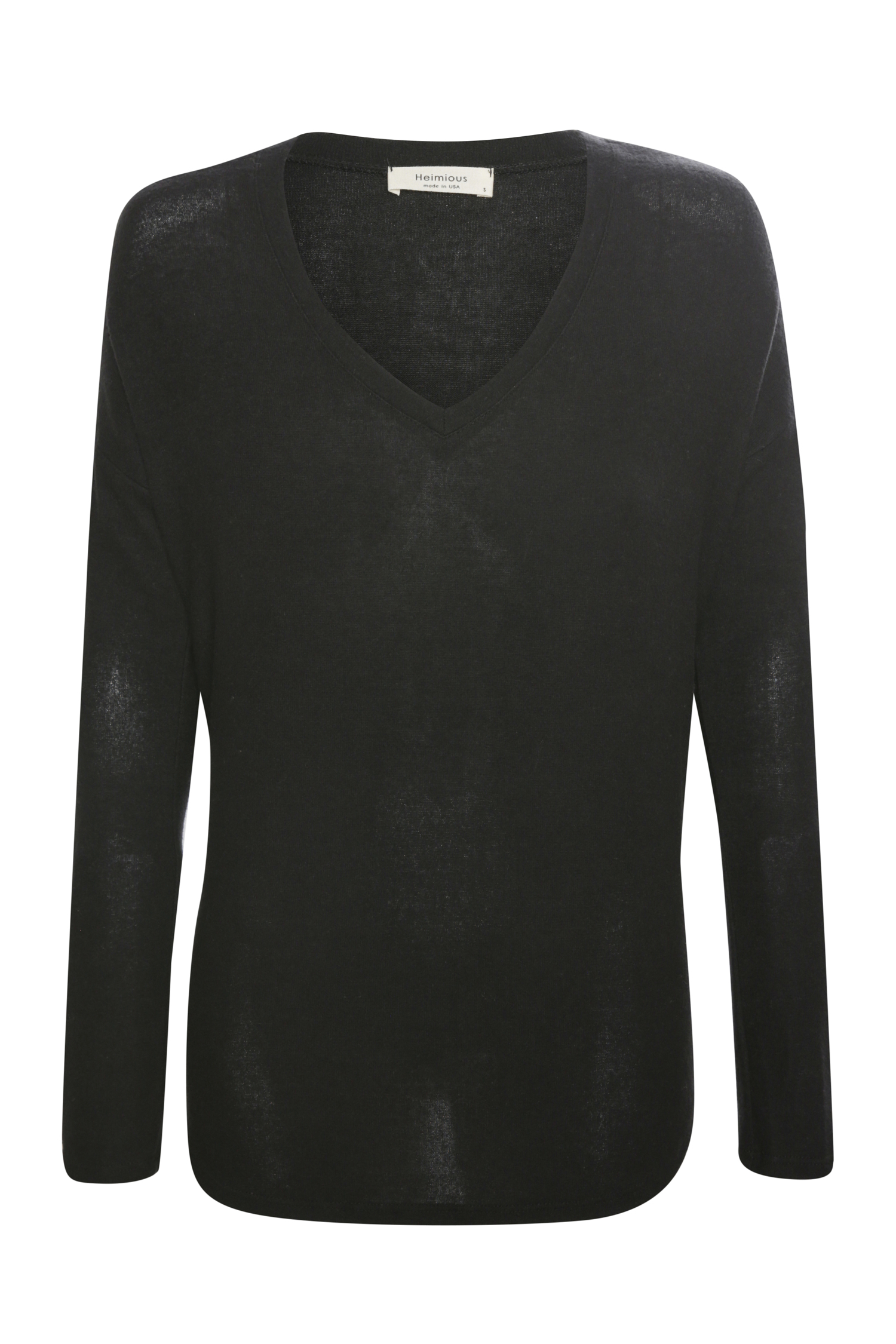 Via Brushed Dropped Shoulder Top in Black XS - XL | DAILYLOOK