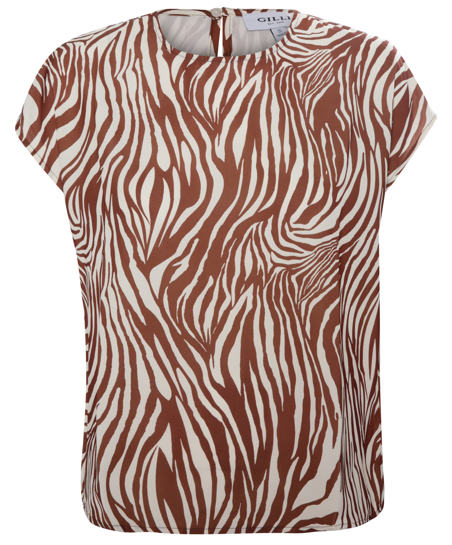 Short Sleeve Zebra Print Top