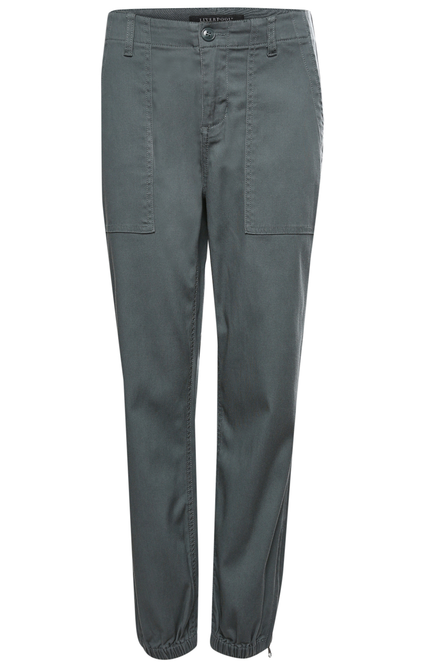 Liverpool Crop Utility Pant with Zip Hem