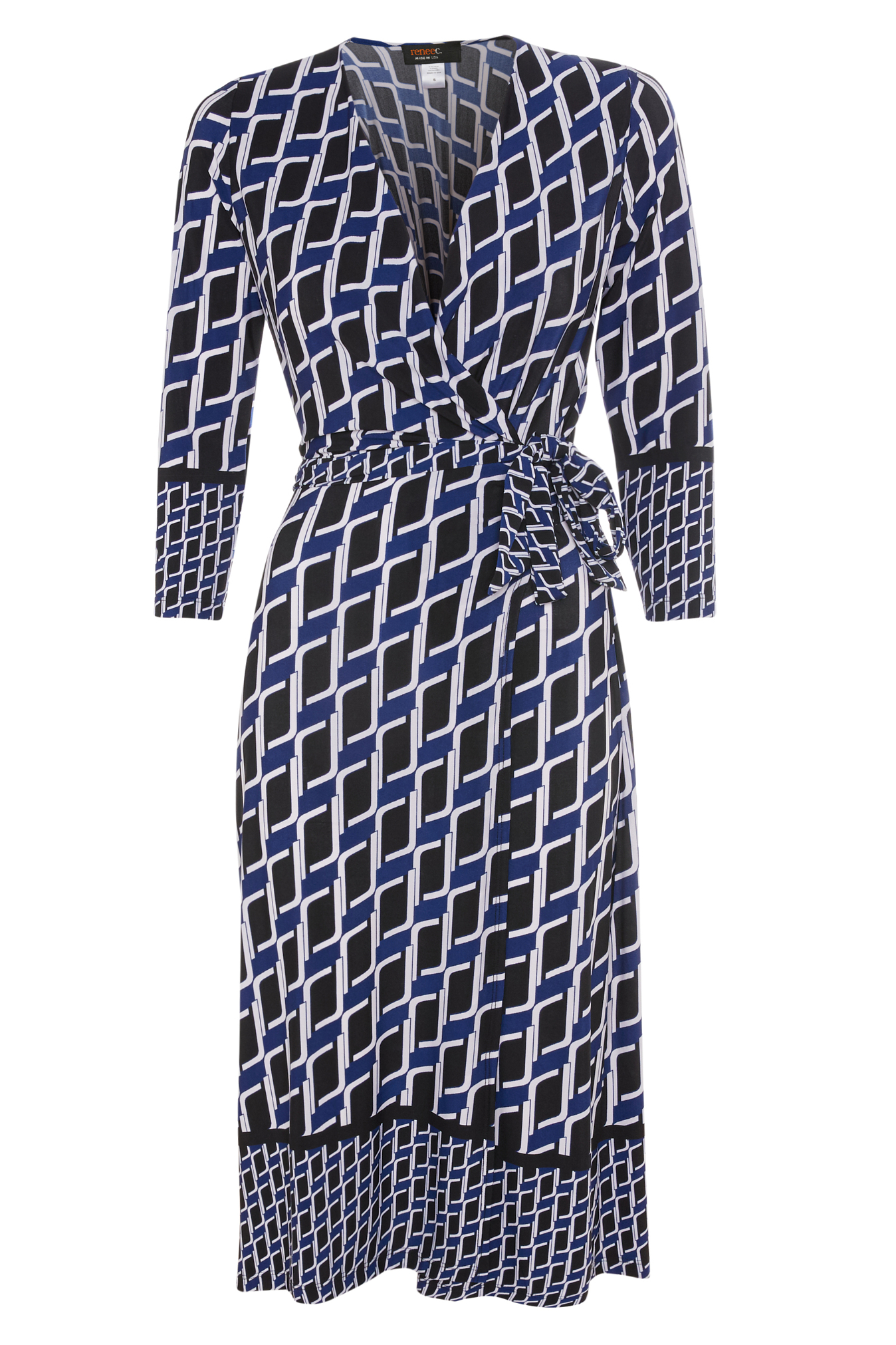 Printed Faux Wrap Dress