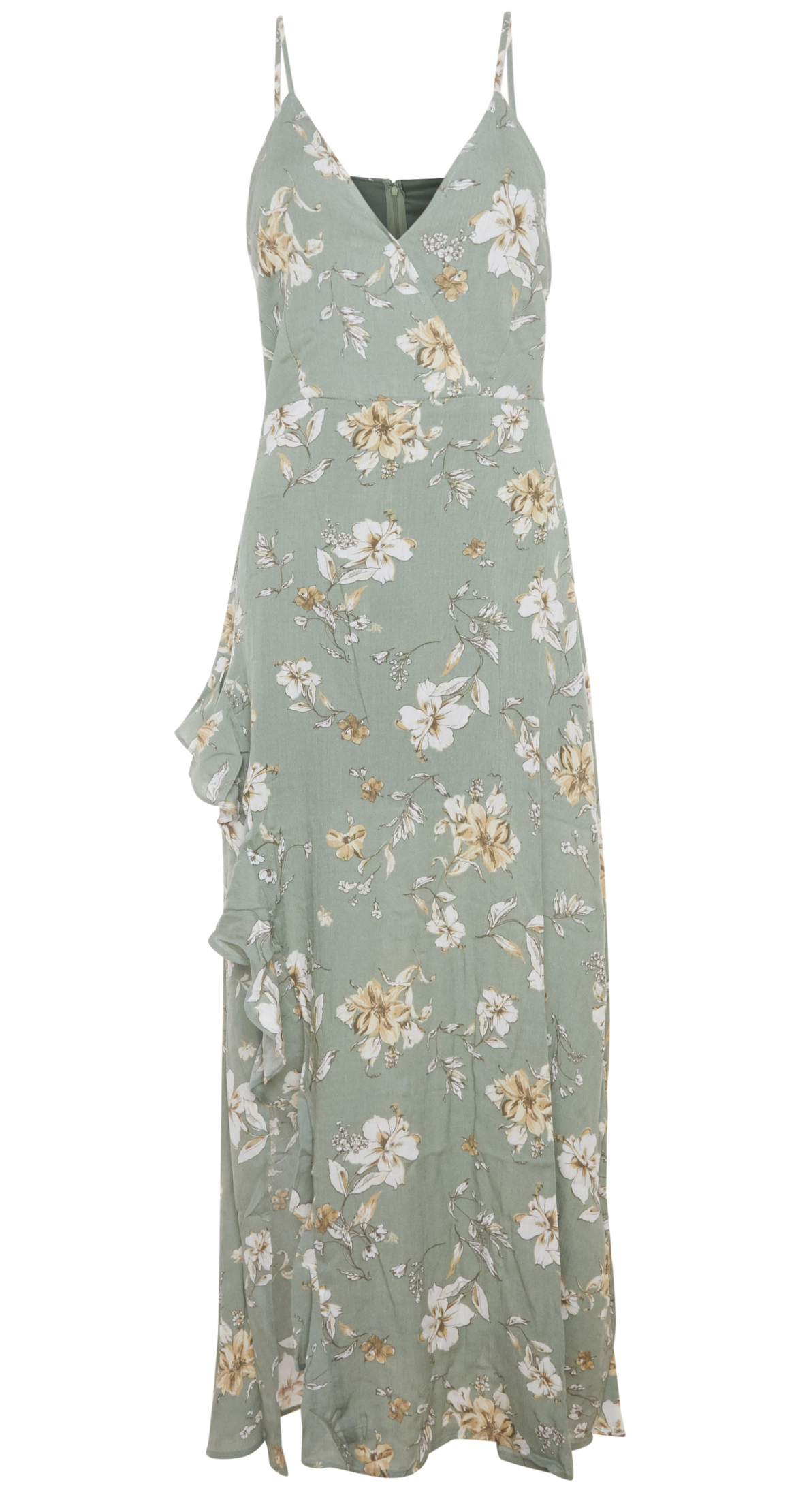 Floral Surplice Sleeveless Dress