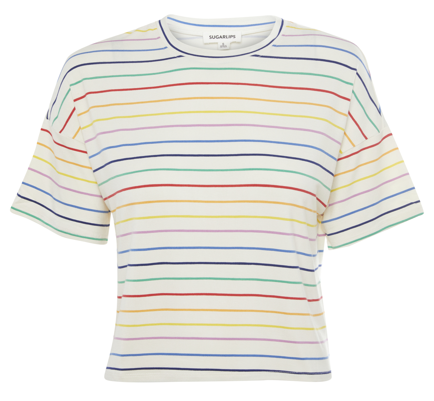 Rainbow Striped Short Sleeve Tee
