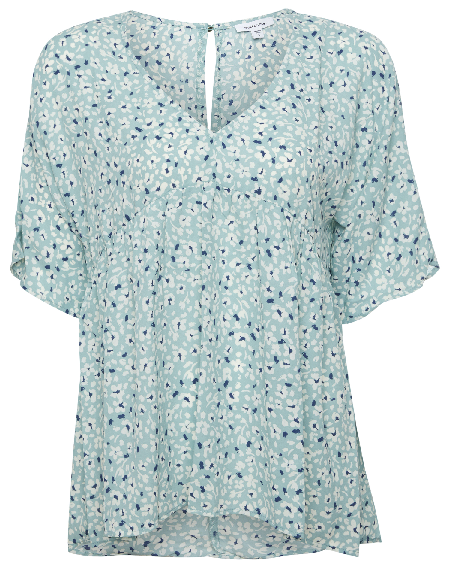 Printed Short Sleeve Babydoll Top