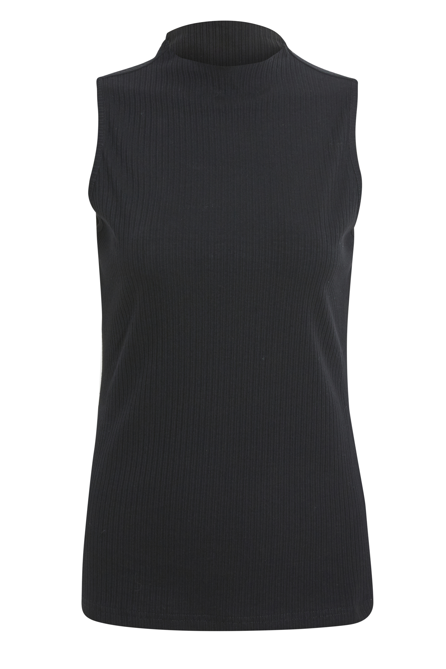 Ribbed Mock Neck Sleeveless Top in Black S - L | DAILYLOOK