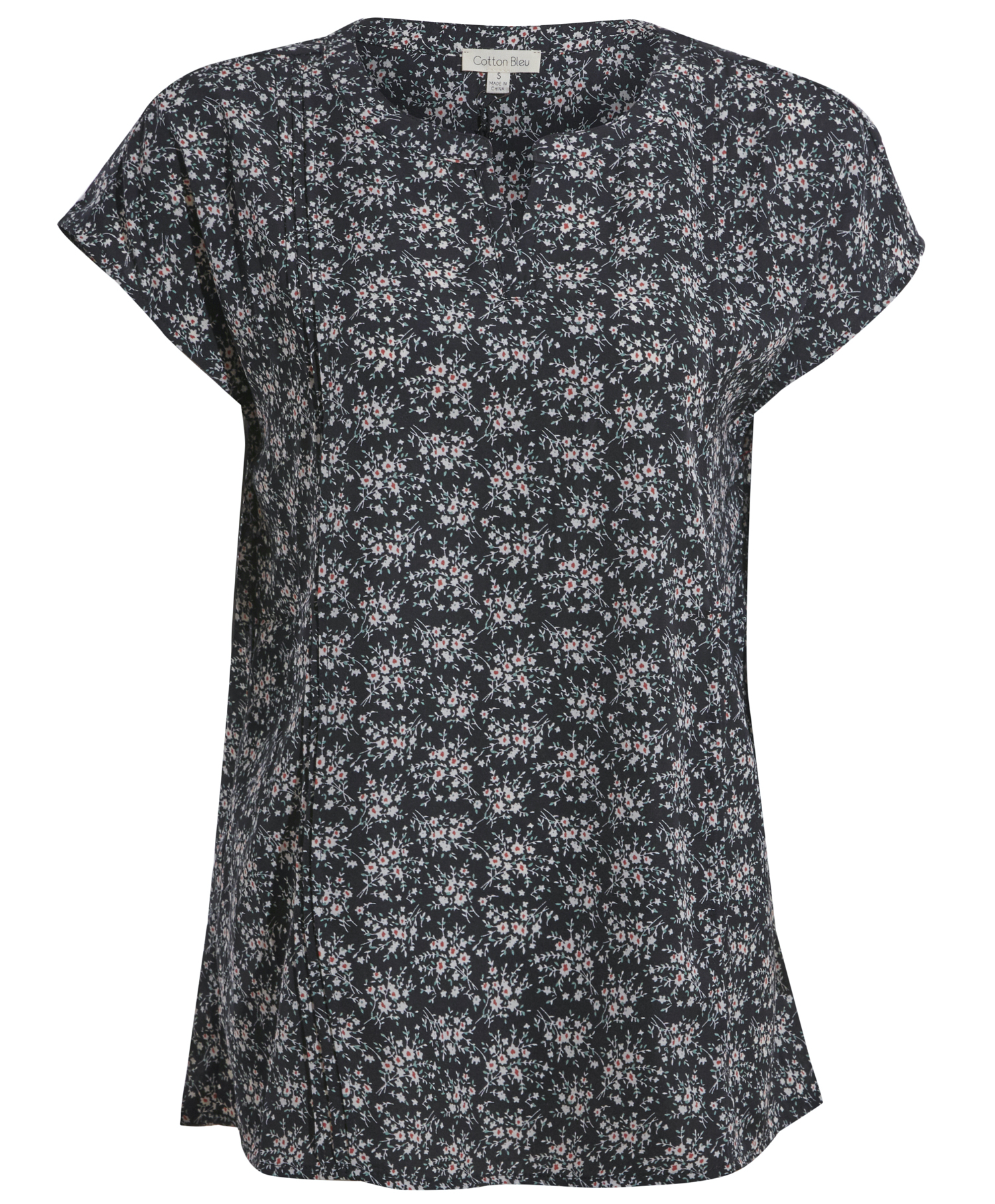 Ditsy Floral Print Pintuck Detailed Top