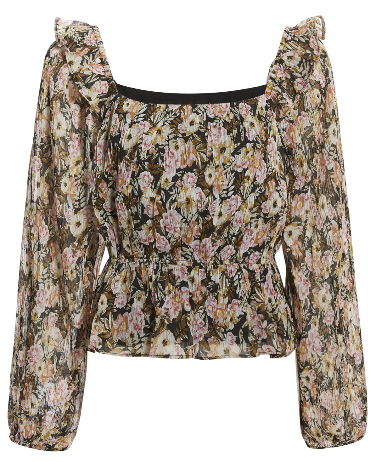 Skies are Blue Square Neck Floral Blouse