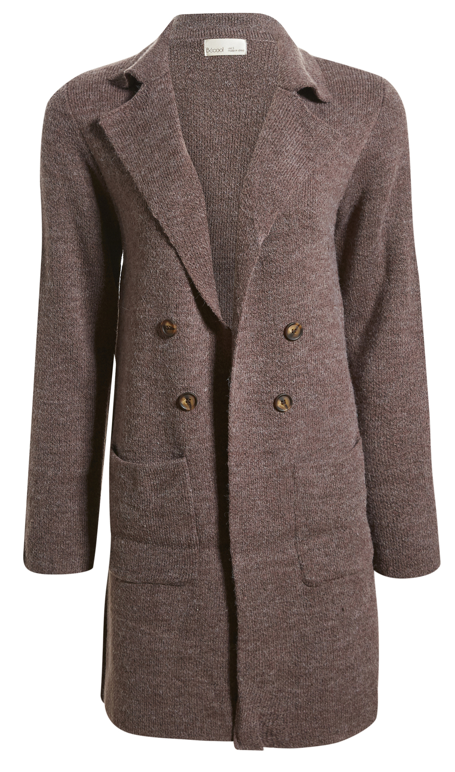 Double Breasted Knit Coatigan