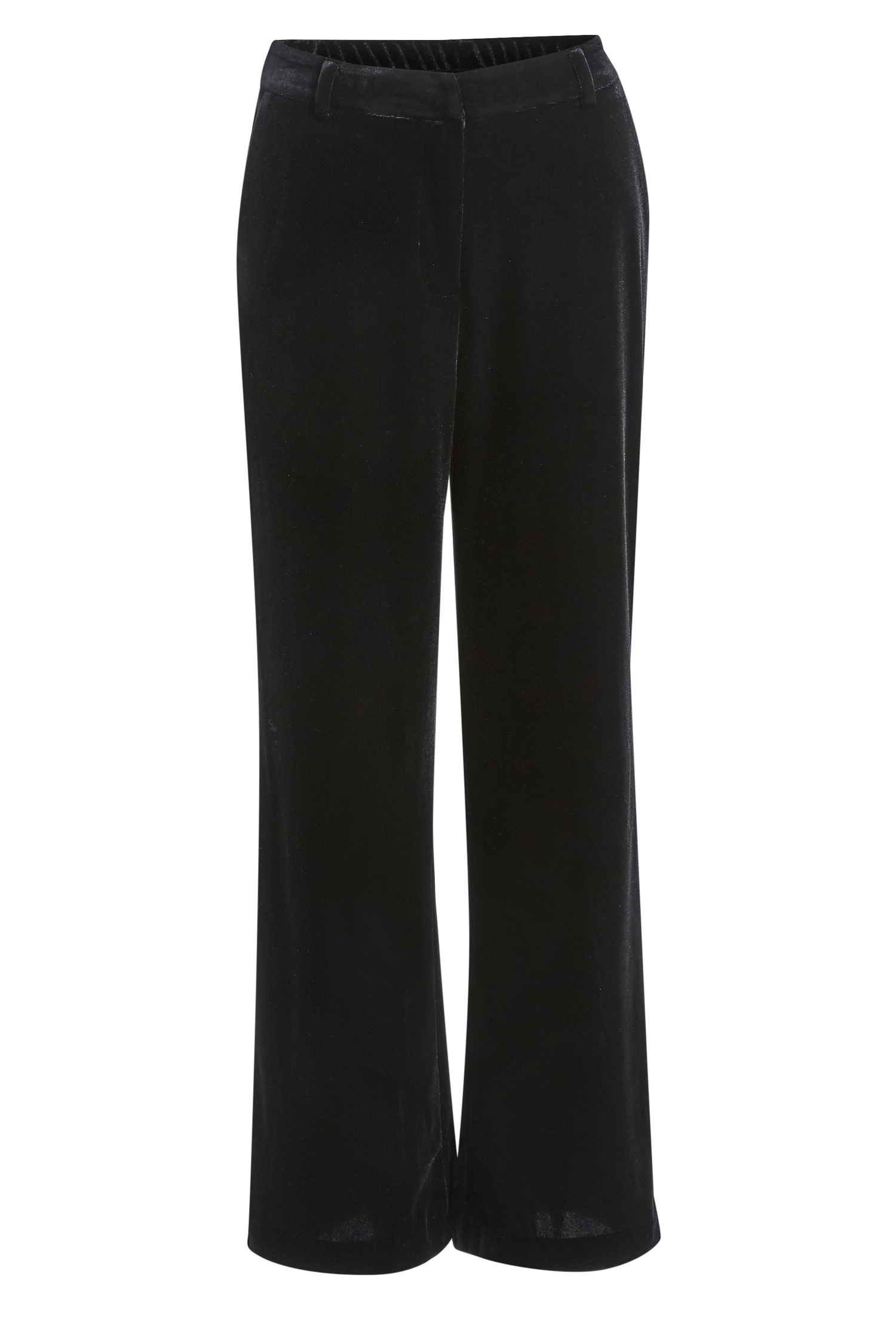 High Rise Velvet Wide Leg Trousers