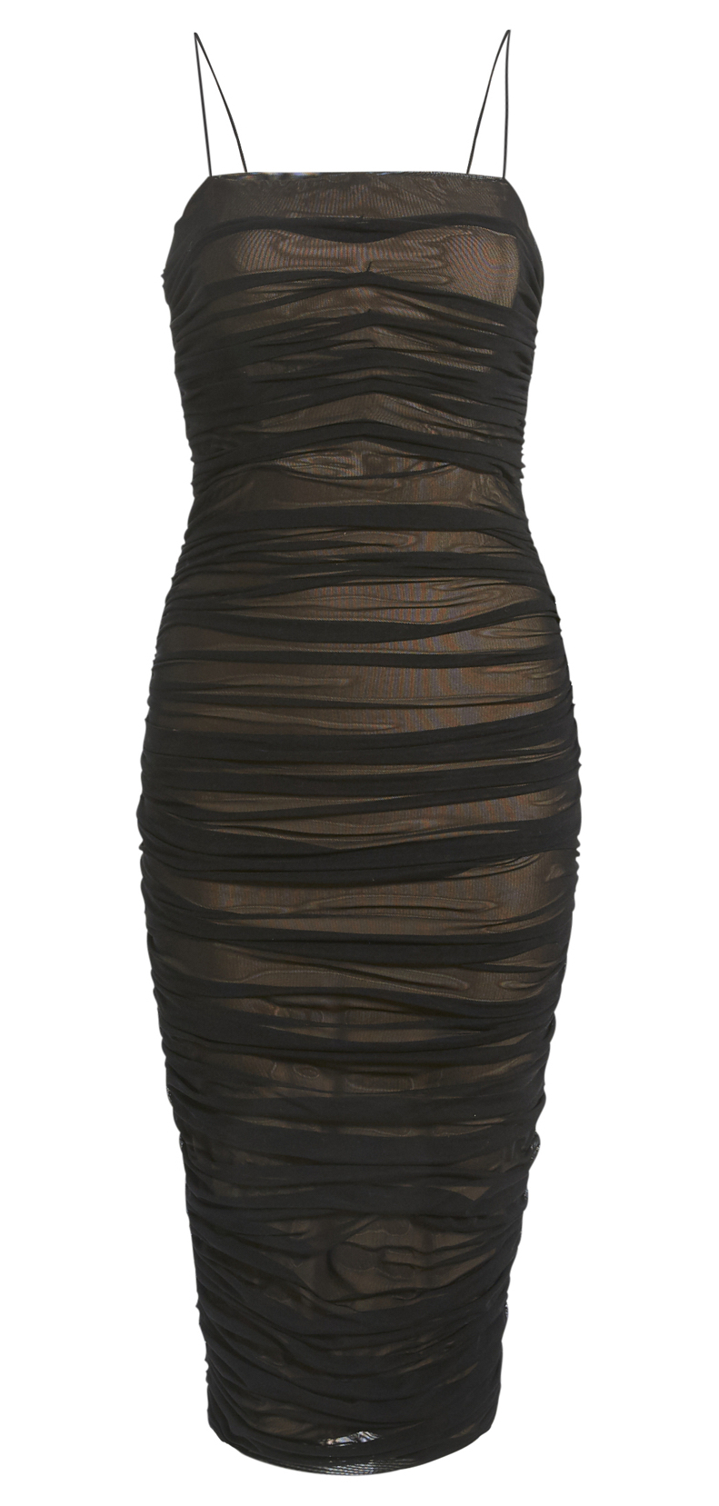 Mesh Ruched Midaxi Dress