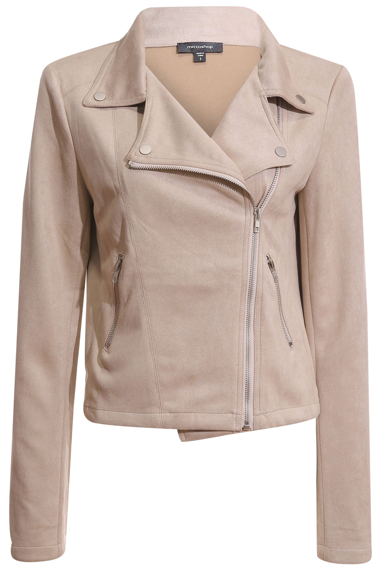 Faux Suede Moto Jacket