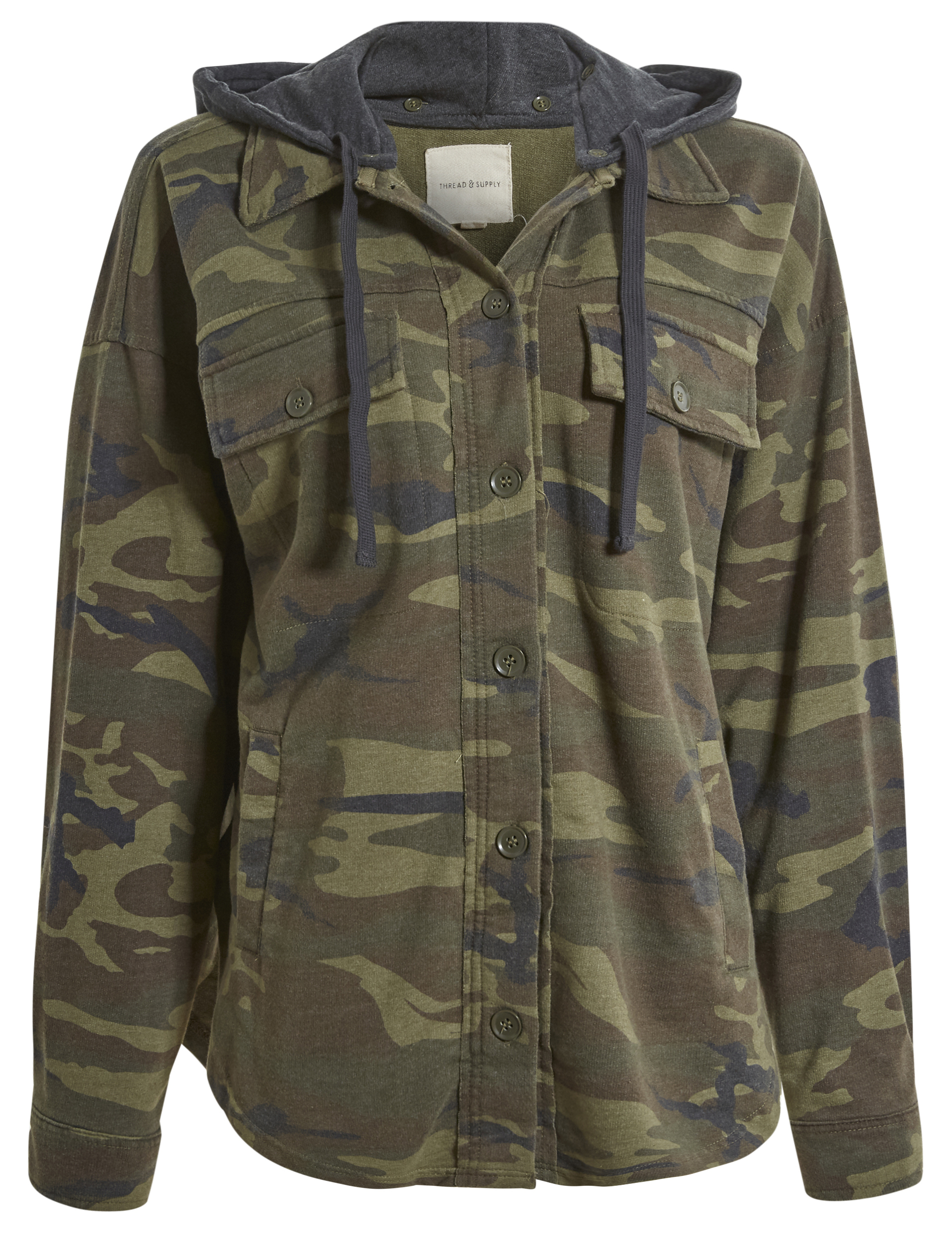 Thread & Supply Hooded Camo Jacket