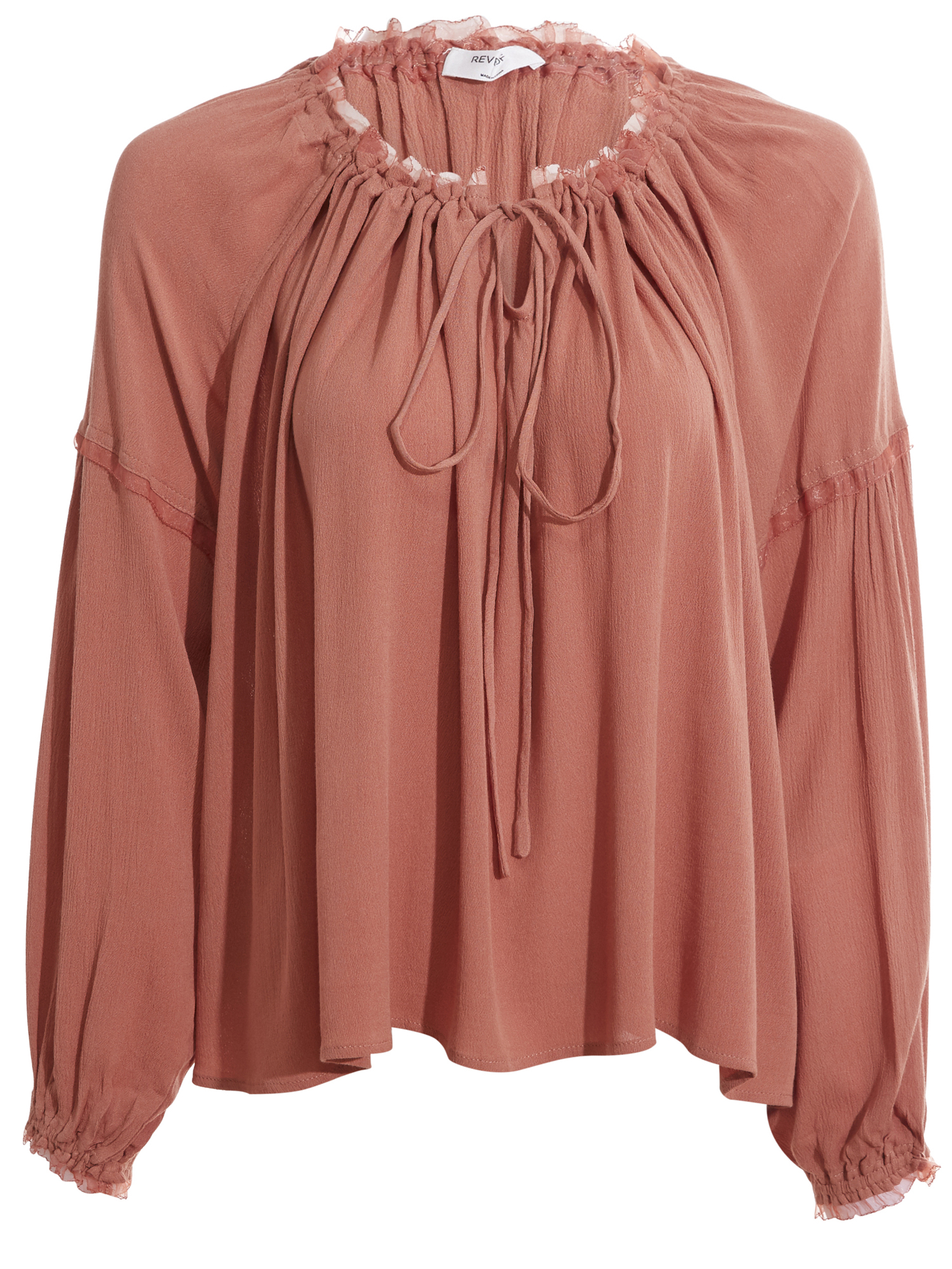 Ruffle Detailed Top With Tie Front