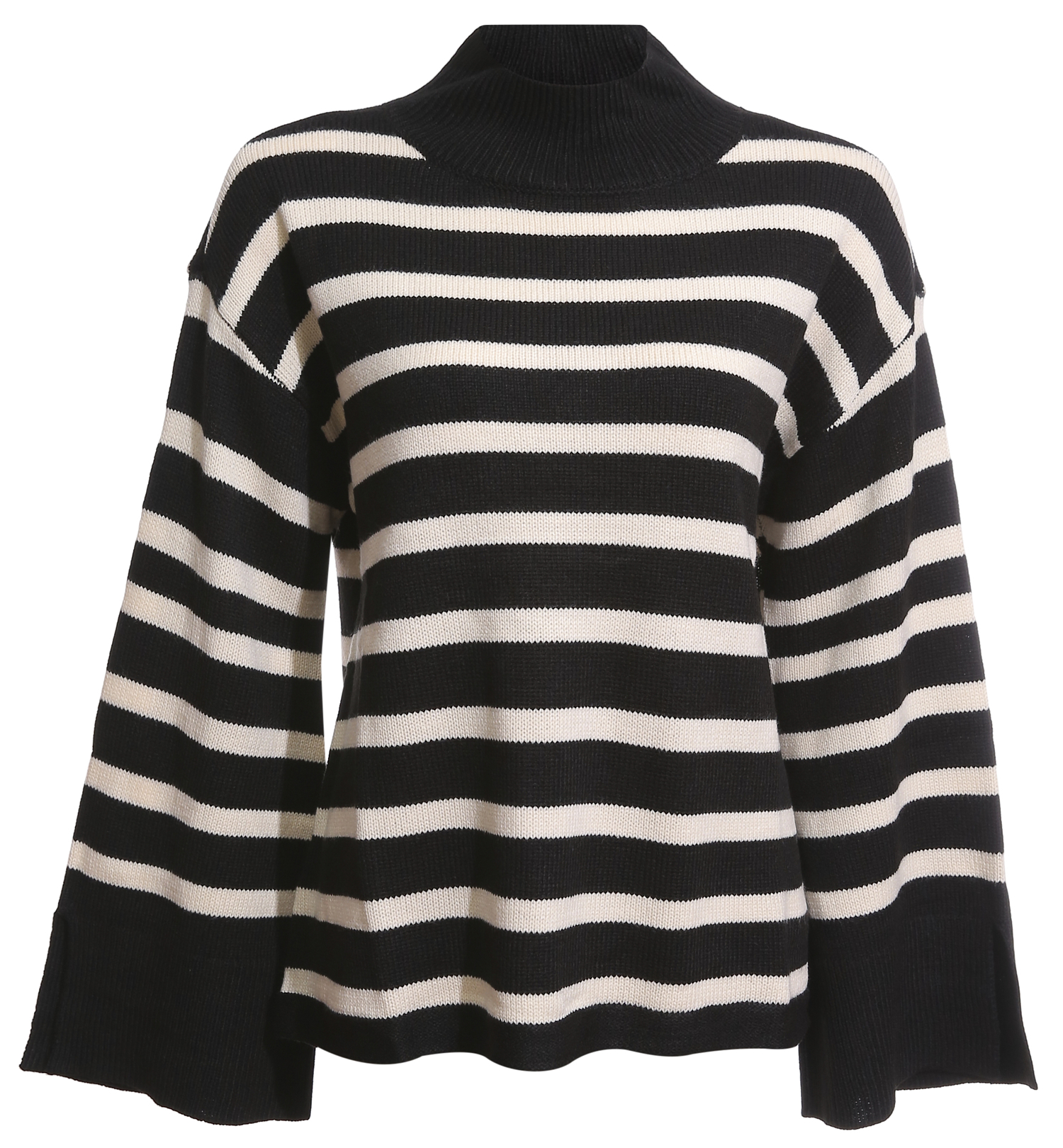 Mock Neck Striped Sweater