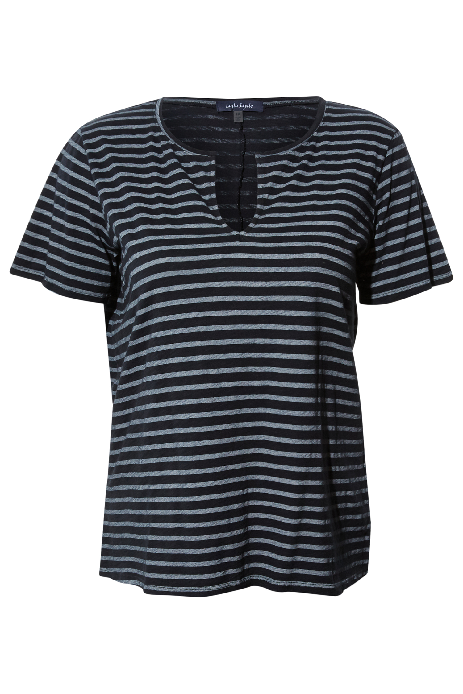 Mariner Stripe Split Neck Top