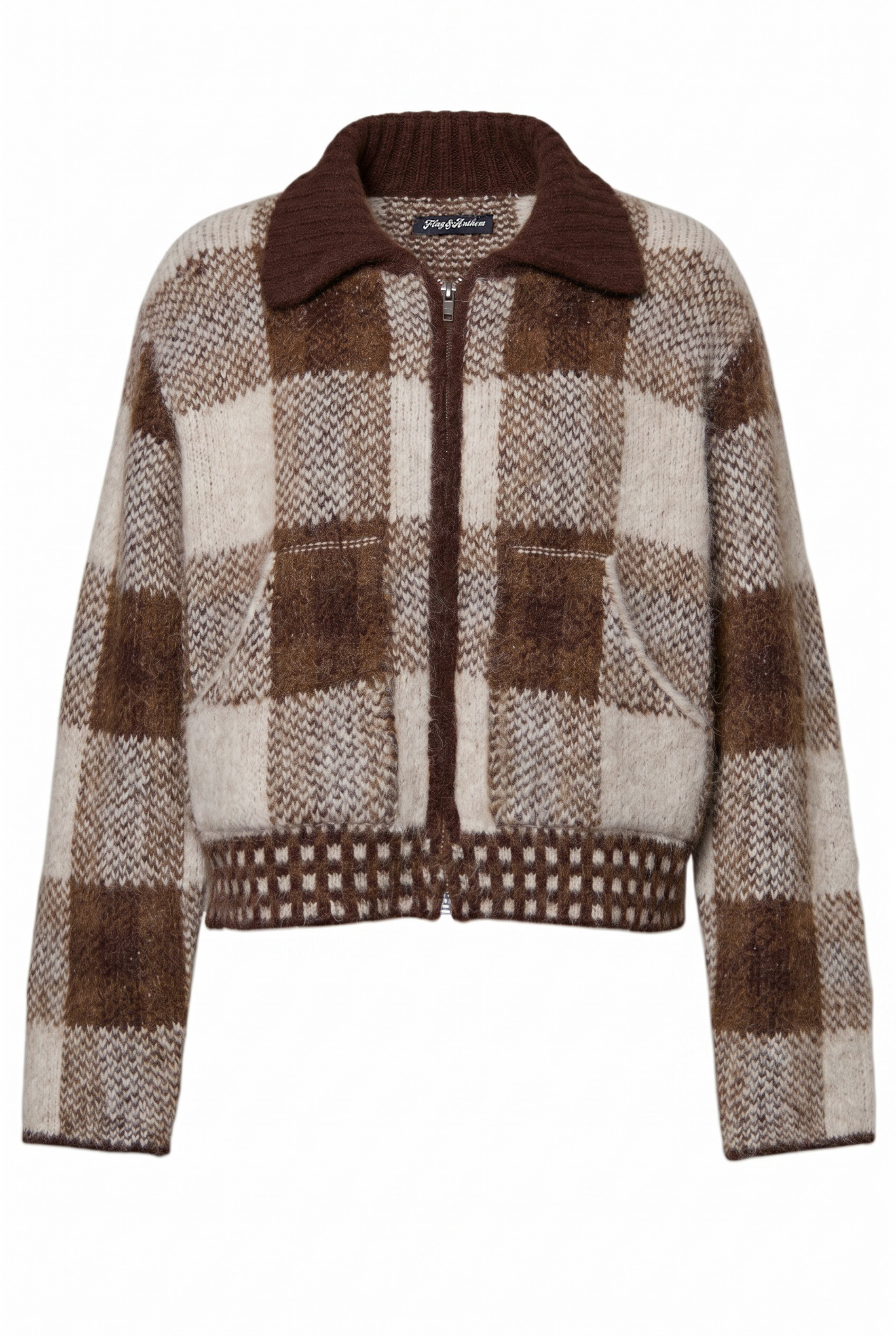 Plaid Zip Cardigan